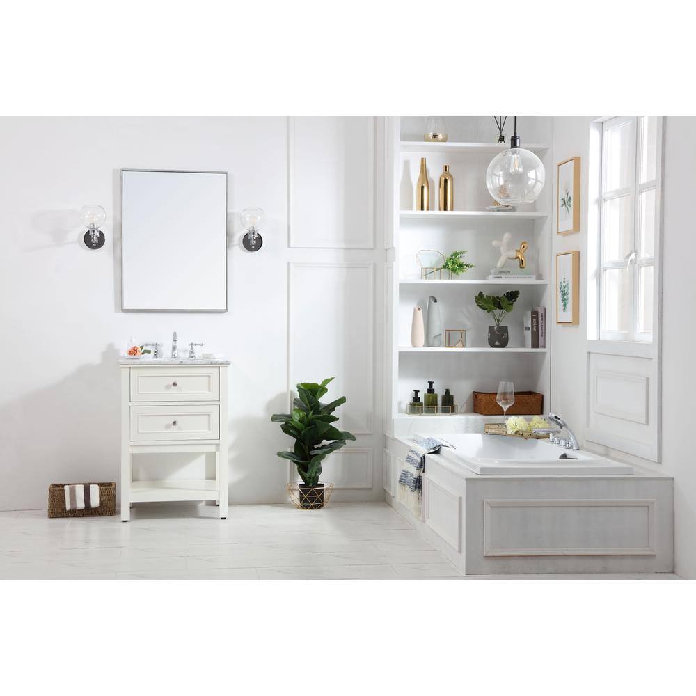 Alt View 6. Elegant Kitchen and Bath - 24 in. Single bathroom vanity set in White - White.