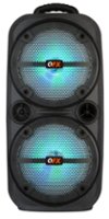 QFX - Bluetooth Rechargeable Speaker with LED Party Lights - Black - Front_Zoom