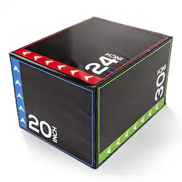 BalanceFrom Fitness - 3 in 1 60 Pounds Foam Plyometric Box Jumping Exercise, Black - Multi-Color