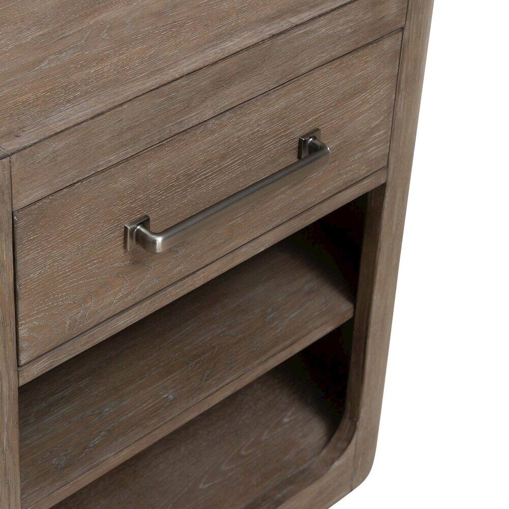 Alt View 3. Liberty Furniture Industries - Open Nightstand with AC USB Charging Station Station - Burnished Clay Wood - Burnished Clay.