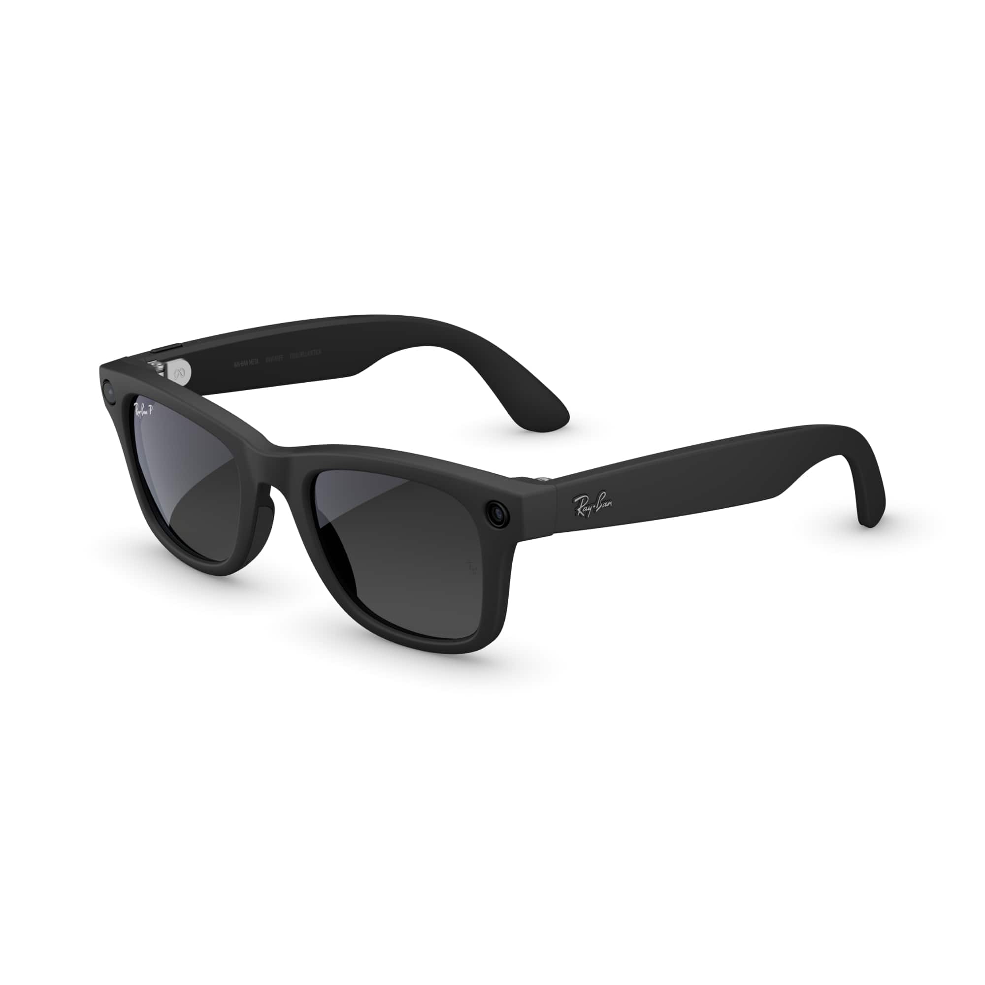 Front. Ray-Ban Meta - Ray-Ban Meta Wayfarer (Gen 2) glasses with Meta AI, Audio, Photo, Video Compatibility - Polarized Graphite lenses - Matte Black.