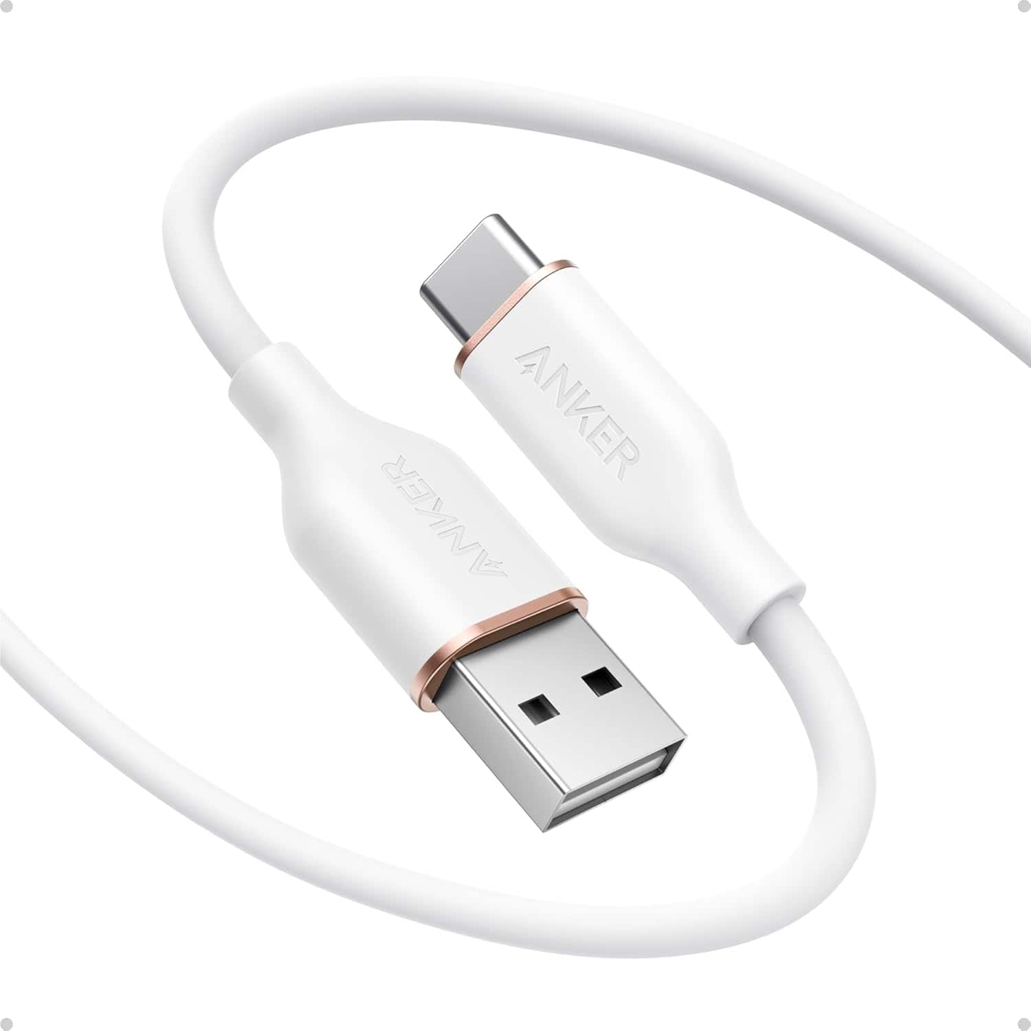 Anker - Type C Cable, USB A to USB C Flow Cord - White