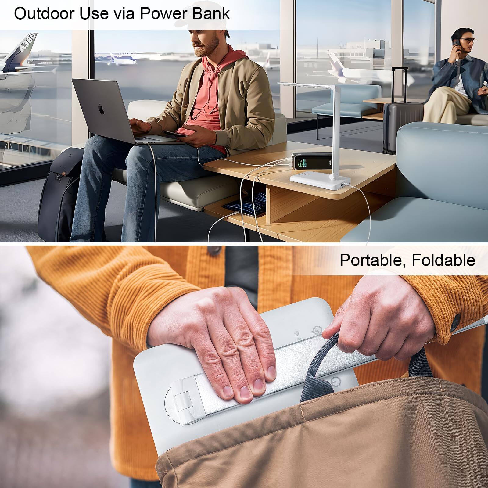 Outdoor Use via Power Bank

Portable, Foldable