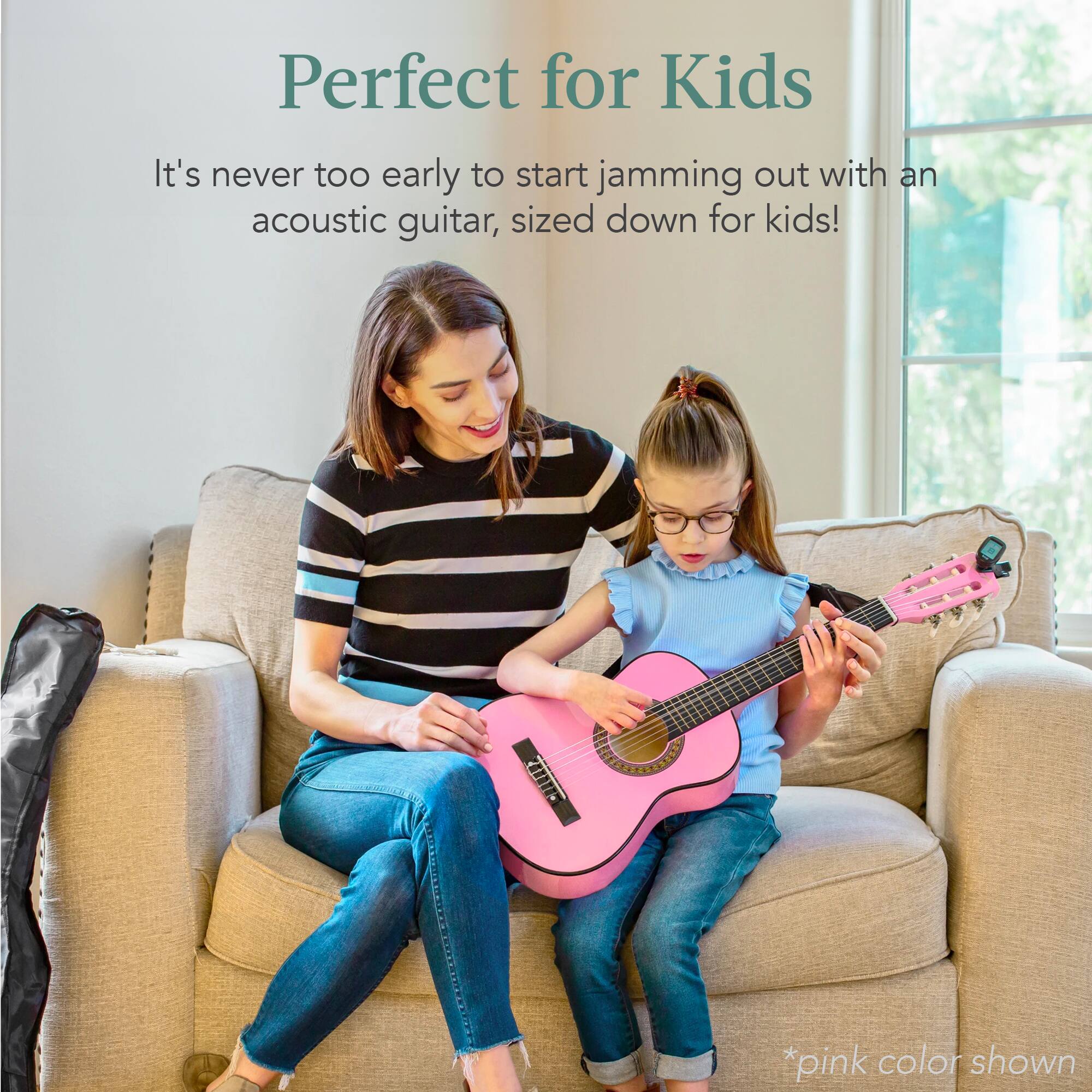 Perfect for Kids

It's never too early to start jamming out with an acoustic guitar, sized down for kids!

*pink color shown