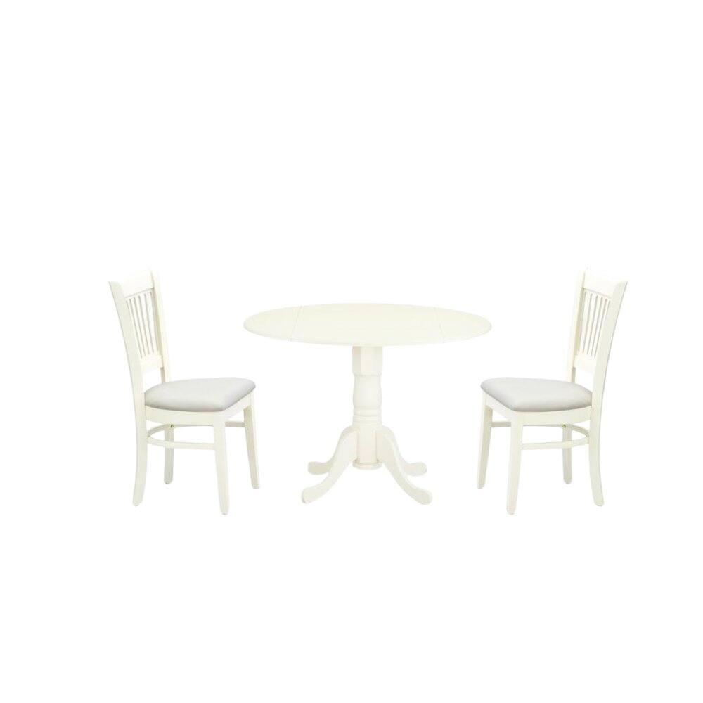 Alt View 1. FurniFact - 3-Piece Dinette Set - Linen White.