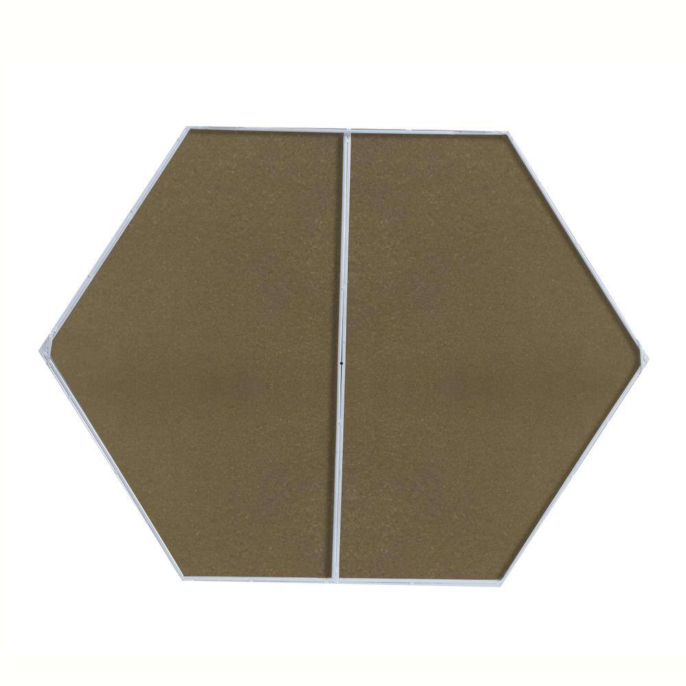 Angle. Elegant Decor - Metal frame hexagon mirror 30 inch in silver - Silver.