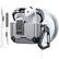 Front. Dteck - Case for Apple AirPods 4th Gen with Magnetic Lock,Compatible with Mag Safe,Carbon Fiber Texture Cover with Carabiner - Gray.