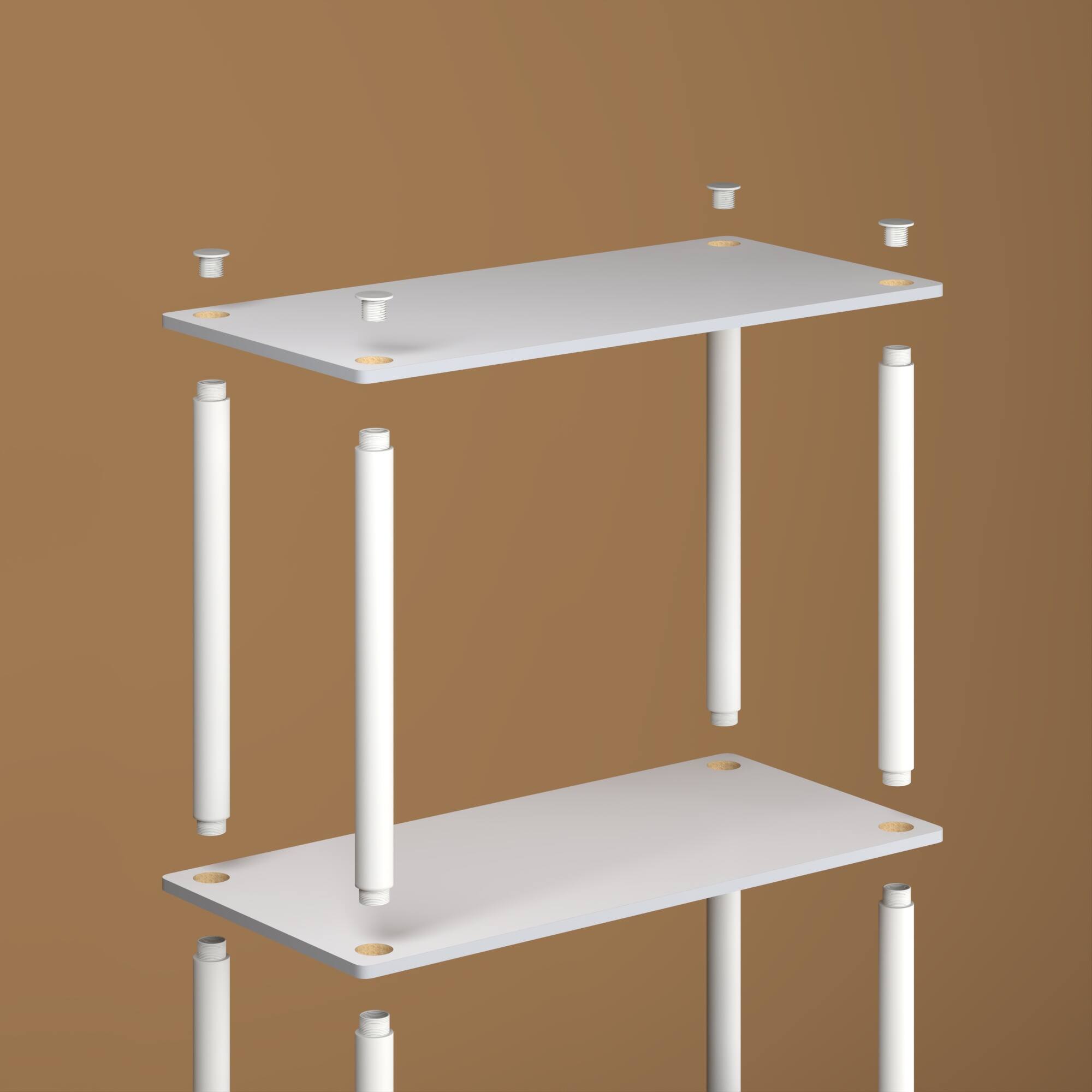 Alt View 4. HOMLUX - 5-Tier 57.4" Open Shelf Bookcase Compact Storage Bookshelf for Living Room Bedroom Office White & White - White.