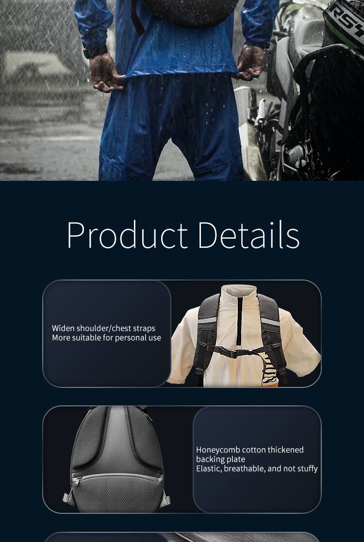 Product Details

- Widen shoulder/chest straps
  More suitable for personal use

- Honeycomb cotton thickened backing plate
  Elastic, breathable, and not stuffy