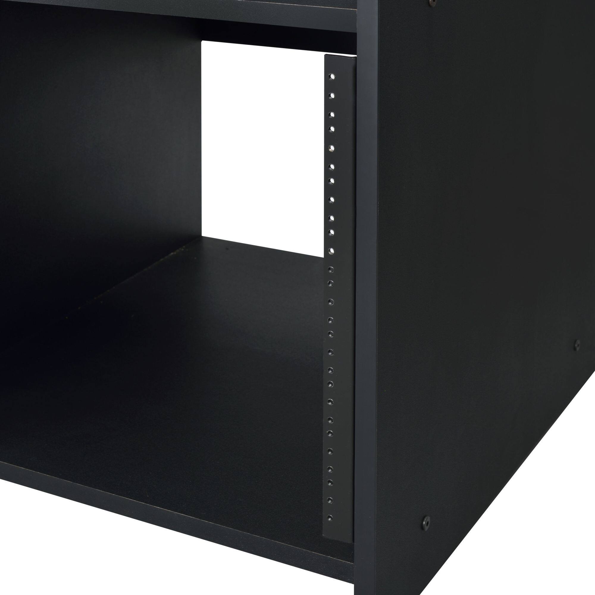Alt View 2. GOODSILO - Professional Music Studio Desk with Storage Shelves and Cable Management for Musicians and Composers - Black.