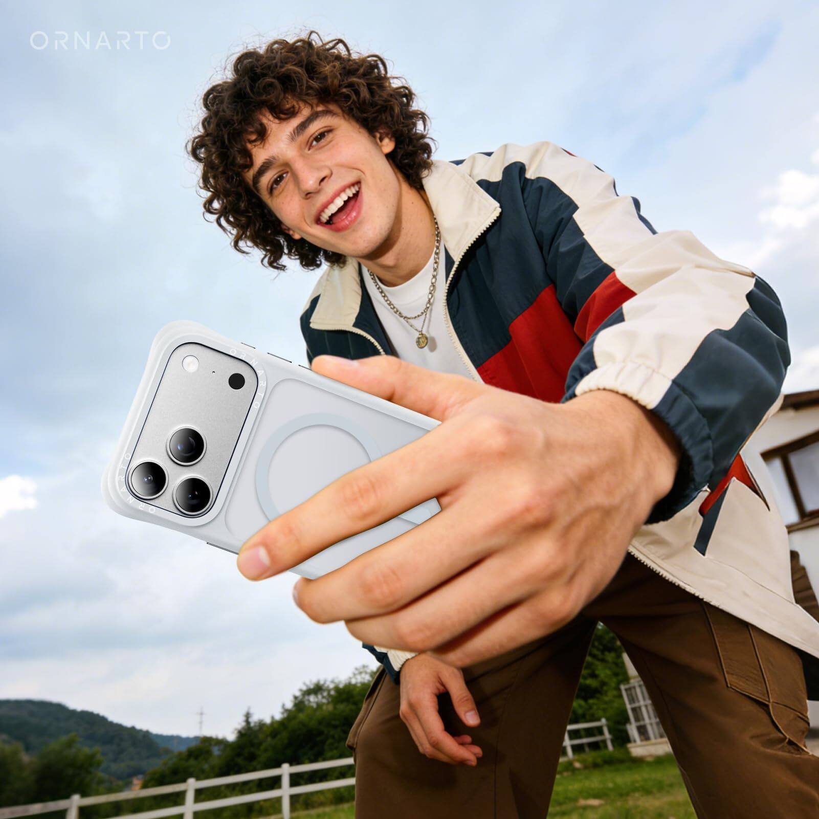 Alt View 8. Ornarto - ORNARTO for iPhone 17 Pro Max Case 6.9", Slim Shockproof Translucent Matte Phone Case with MagSafe, Light Gray - Light Gray.