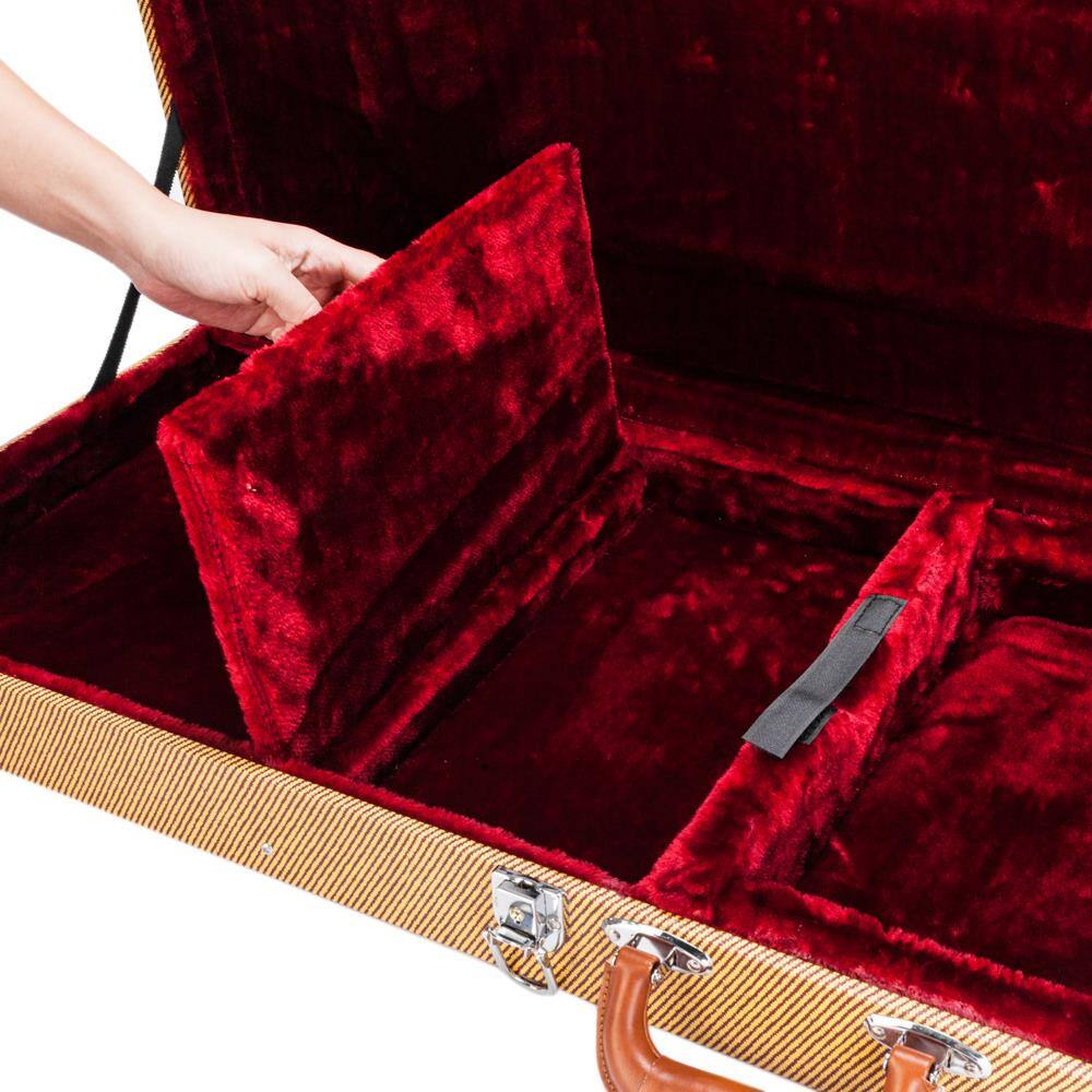 Back. Winado - Electric Guitar Hard Case,Wooden Standard 39-Inch Electric Guitars Hard-Shell Protective Carrying Case for KST/KTL.