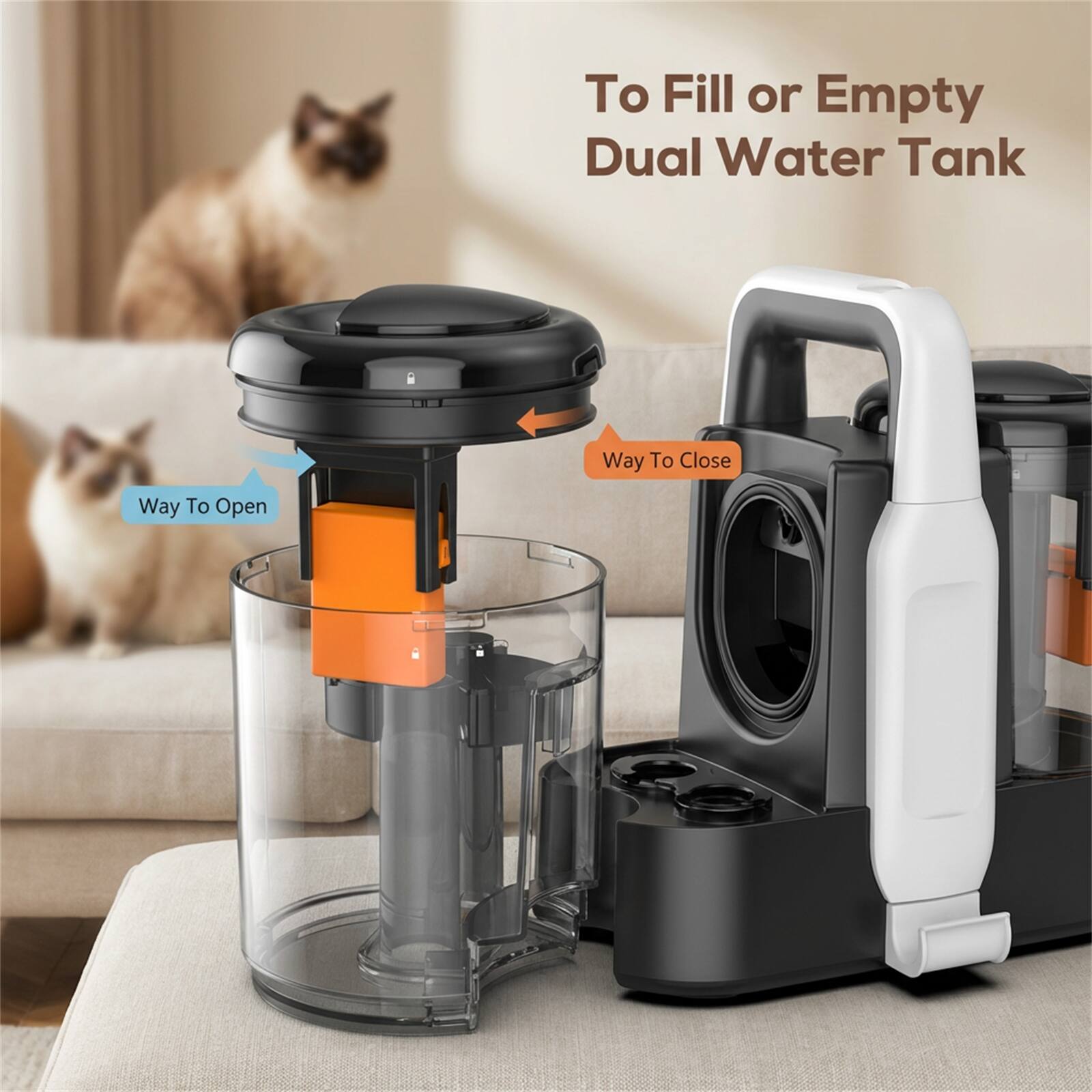 To Fill or Empty Dual Water Tank  
Way To Open  
Way To Close