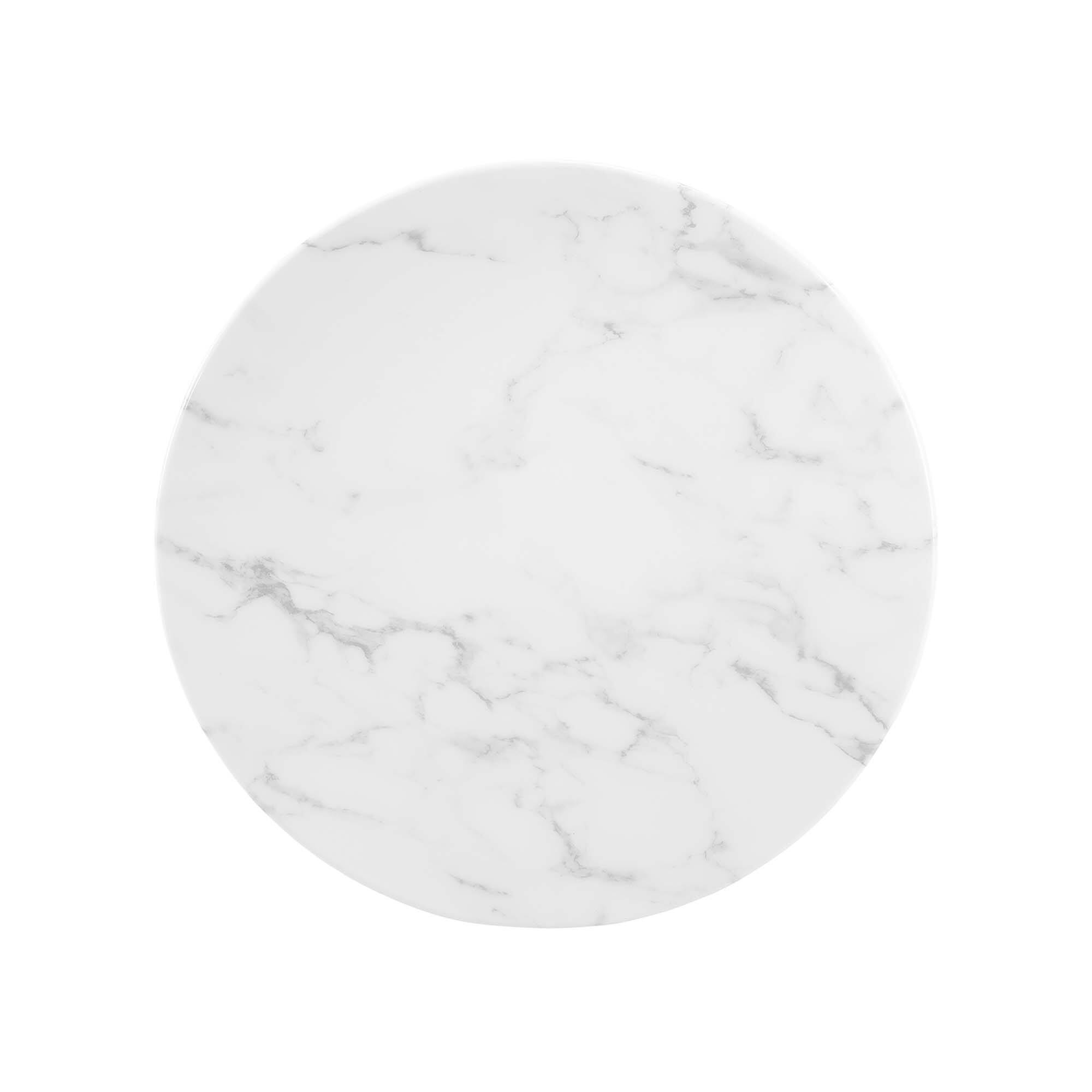 Alt View 2. Modway - Lippa Round Artificial Marble Side Table - Black White.