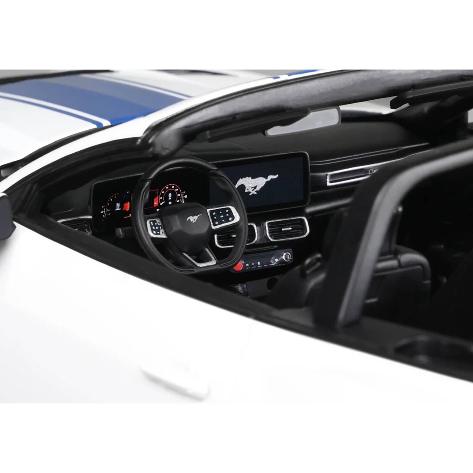 Alt View 1. GT Spirit - 2025 Shelby Mustang Supersnake Convertible White with Blue Stripes 1/18 Model Car by GT Spirit.
