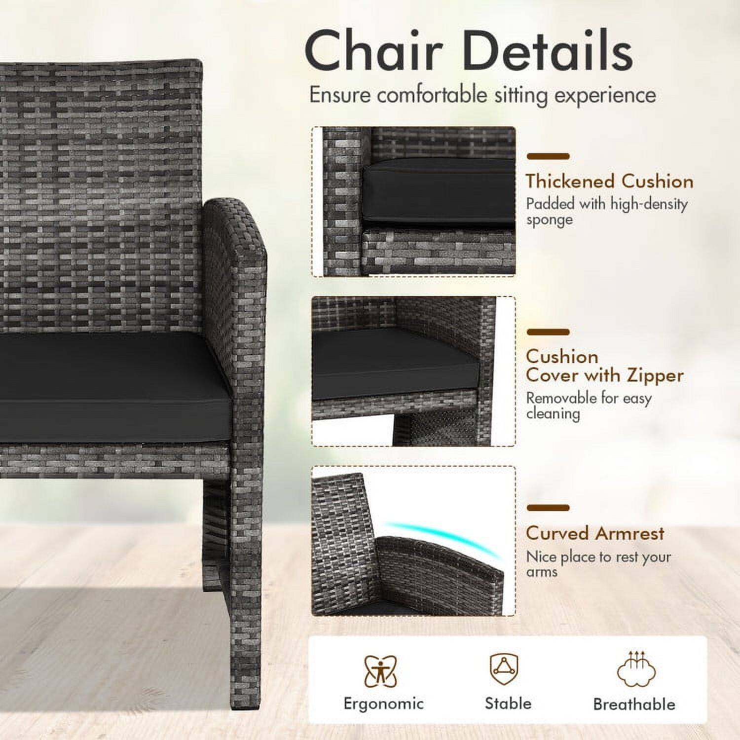 Chair Details  
Ensure comfortable sitting experience

- Thickened Cushion  
  Padded with high-density sponge

- Cushion Cover with Zipper  
  Removable for easy cleaning

- Curved Armrest  
  Nice place to rest your arms

Ergonomic  
Stable  
Breathable