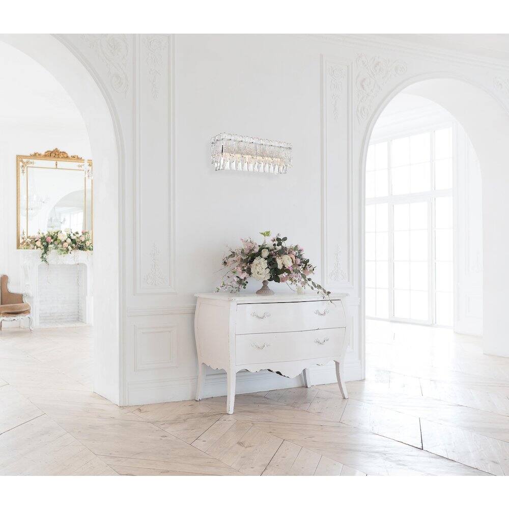 Front. Elegant Lighting - Emilia 19 inch Wall Sconce in Chrome - Chrome And Clear.