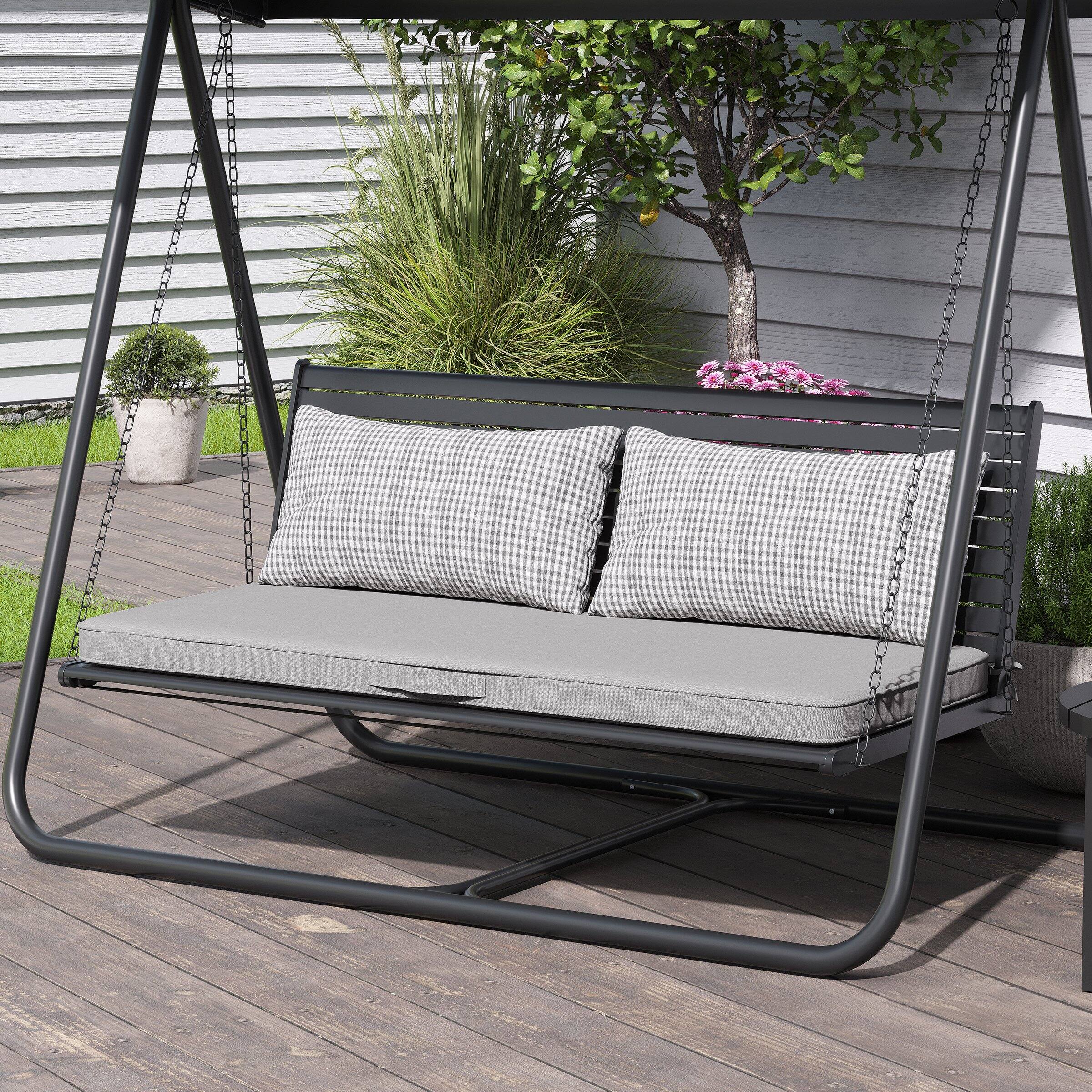 Alt View 4. Crestlive Products - Crestlive Products Outdoor Settee Bench Seat Cushion Patio Swing Cushion Loveseat Cushion - Light gray.