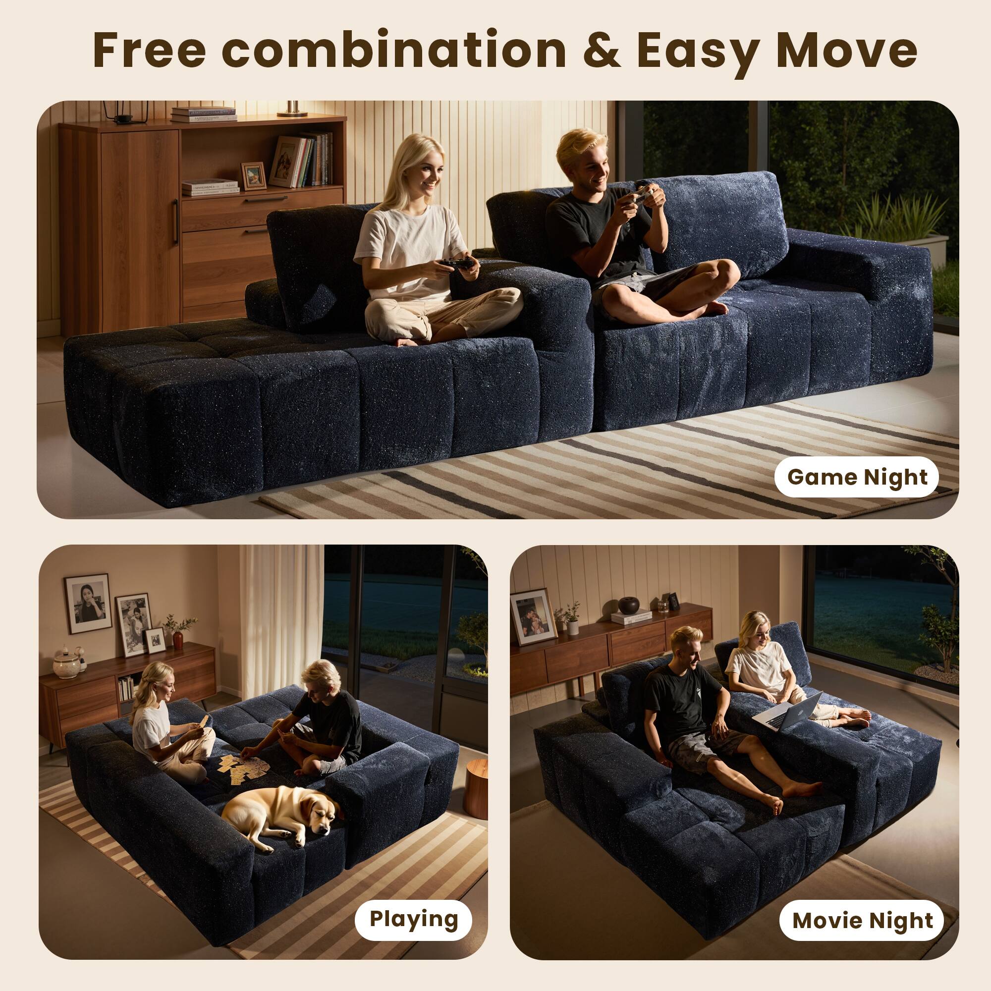 Free combination & Easy Move

Game Night

Playing

Movie Night