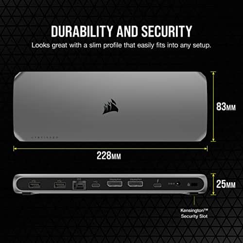 CORSAIR TBT100 Thunderbolt 3 USB Dock with Two DisplayPort and