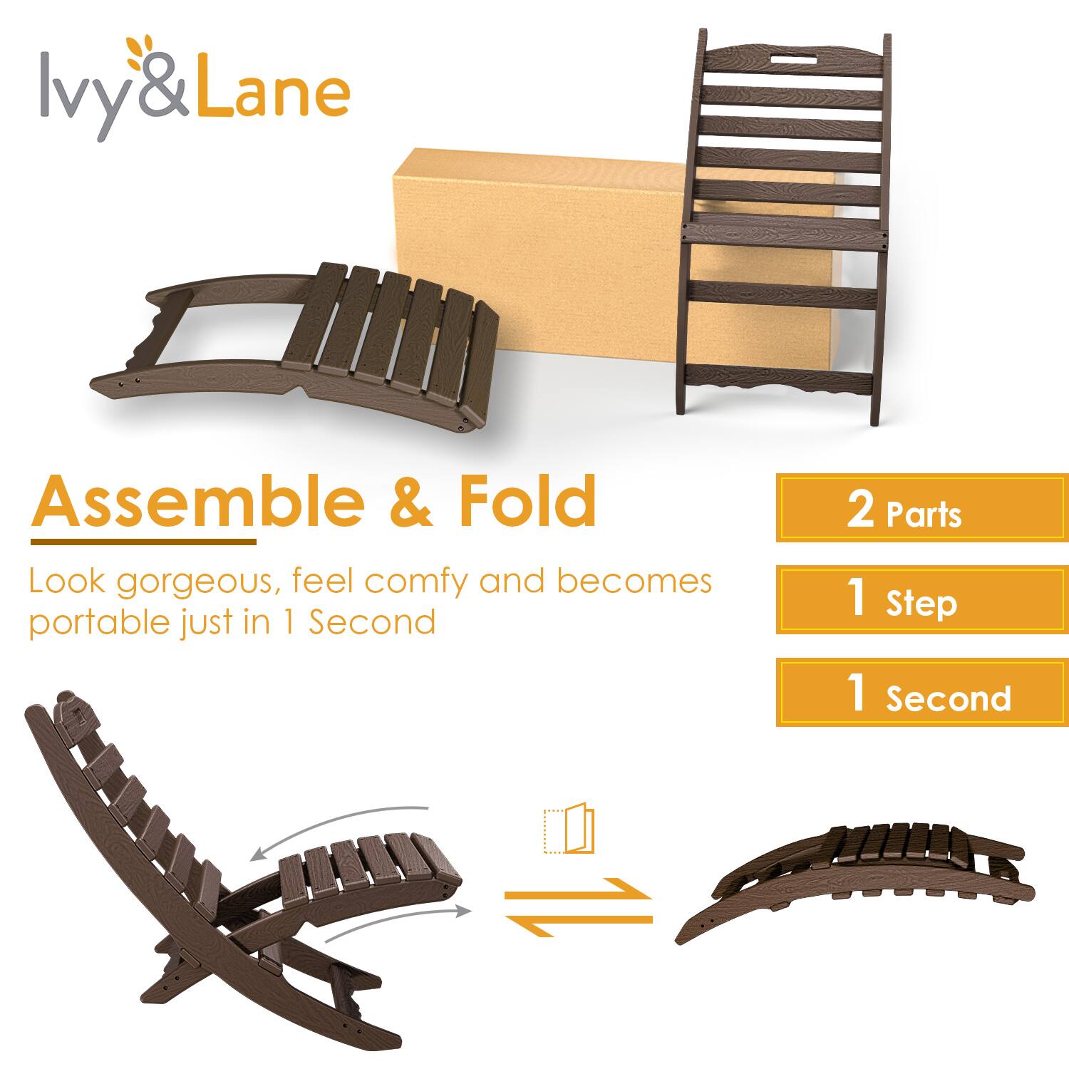 Ivy&Lane

Assemble & Fold

Look gorgeous, feel comfy and becomes portable just in 1 Second

2 Parts
1 Step
1 Second