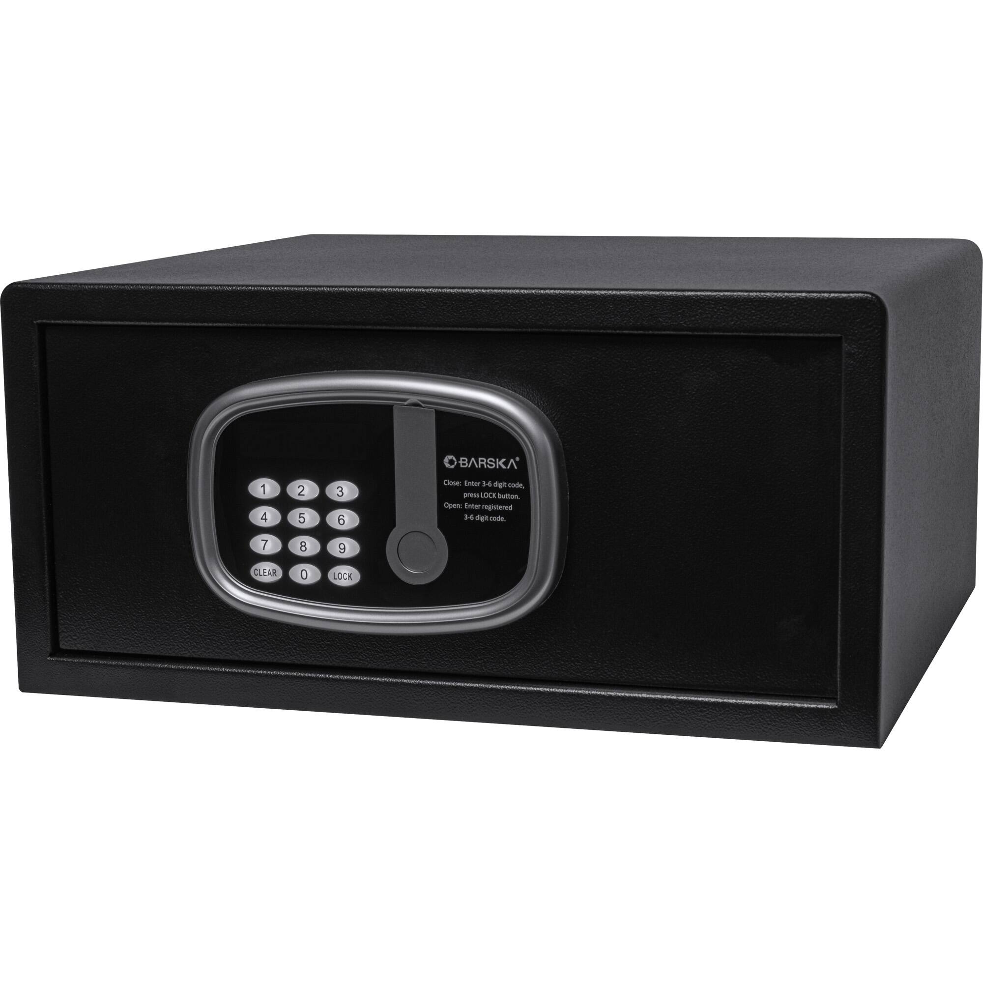 Alt View 1. Barska - Digital LED Keypad Hotel Safe with Motorized Locking Bots & Interior LED - 0.84 Cu Ft 15" Laptop - Black.