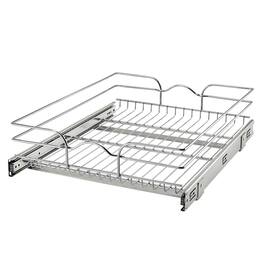 Rev-A-Shelf - Pullout Single Basket Organizer for Kitchen Cabinets, 18 x 22 In, 5WB1-1822CR-1 - Silver