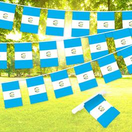 G128 - Guatemala Guatemalan Bunting Banner - 8.2 x 5.5 in Flags, 33 ft String, 150D Polyester - Assorted Colors