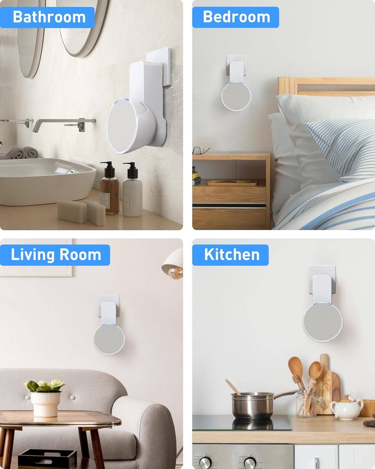 Bathroom  
Bedroom  
Living Room  
Kitchen