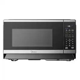 Midea - 0.9 Cu. Ft. Compact Countertop Microwave Oven, 900W, 11 Power Levels - Stainless Steel