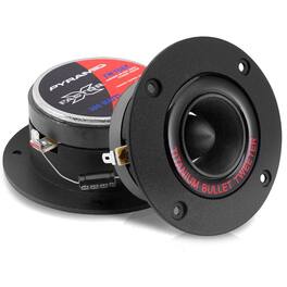 Pyramid - 1” Audio Car Tweeter Speaker - 3.25” Bullet Horn Aluminum Die-Cast Titanium Dome, 300 Watt Peak - Black