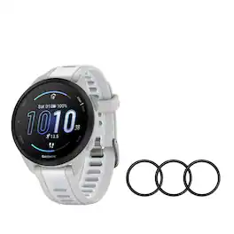 Garmin - Forerunner 165 GPS Running Smartwatch (Mist Gray/Whitestone) with Screen Protectors (42mm, 3-Pack) - TRUE - (2024)