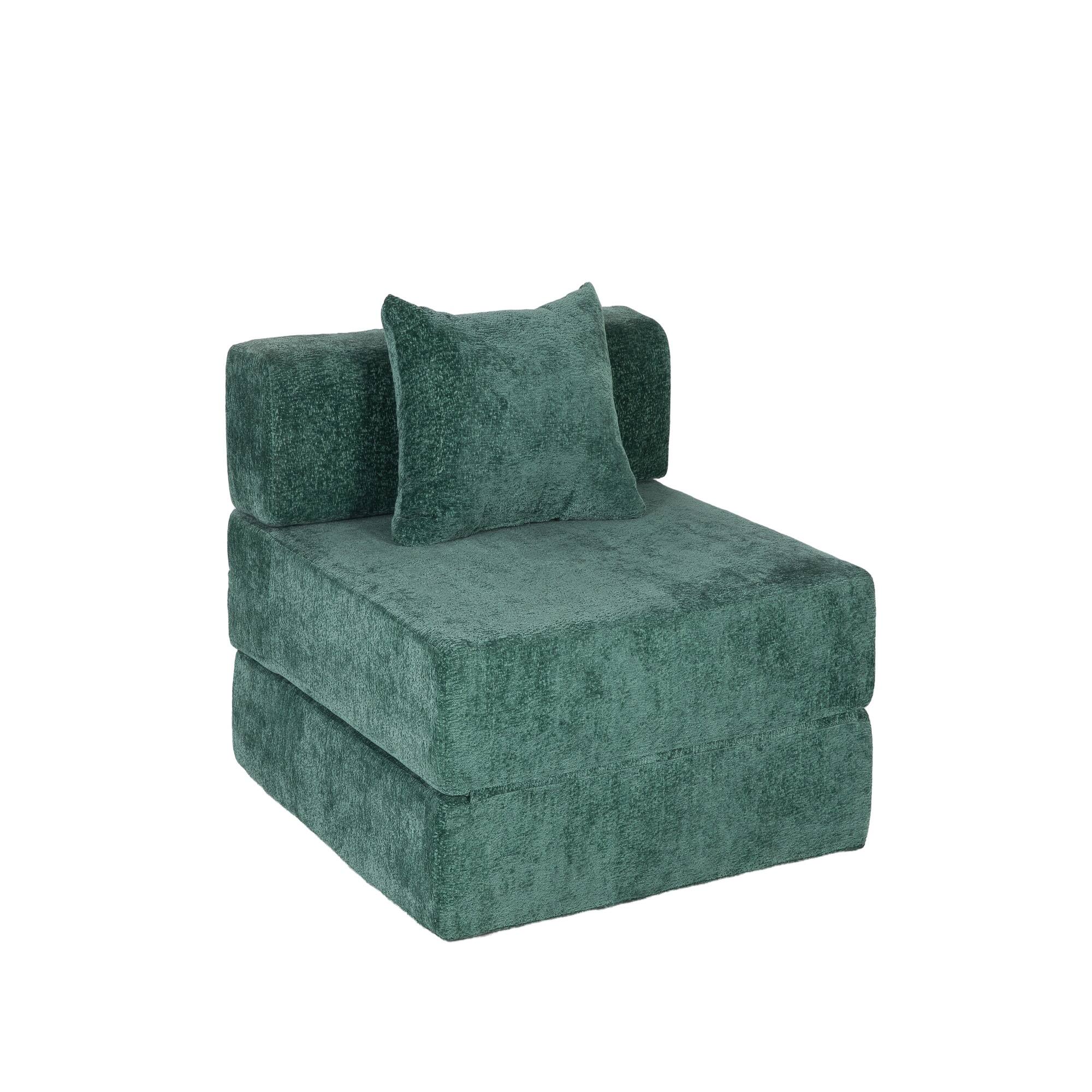 Alt View 6. Boyel Living - Convertible Chenille Floor Lounge Chair and Sleeper - Dark Green.