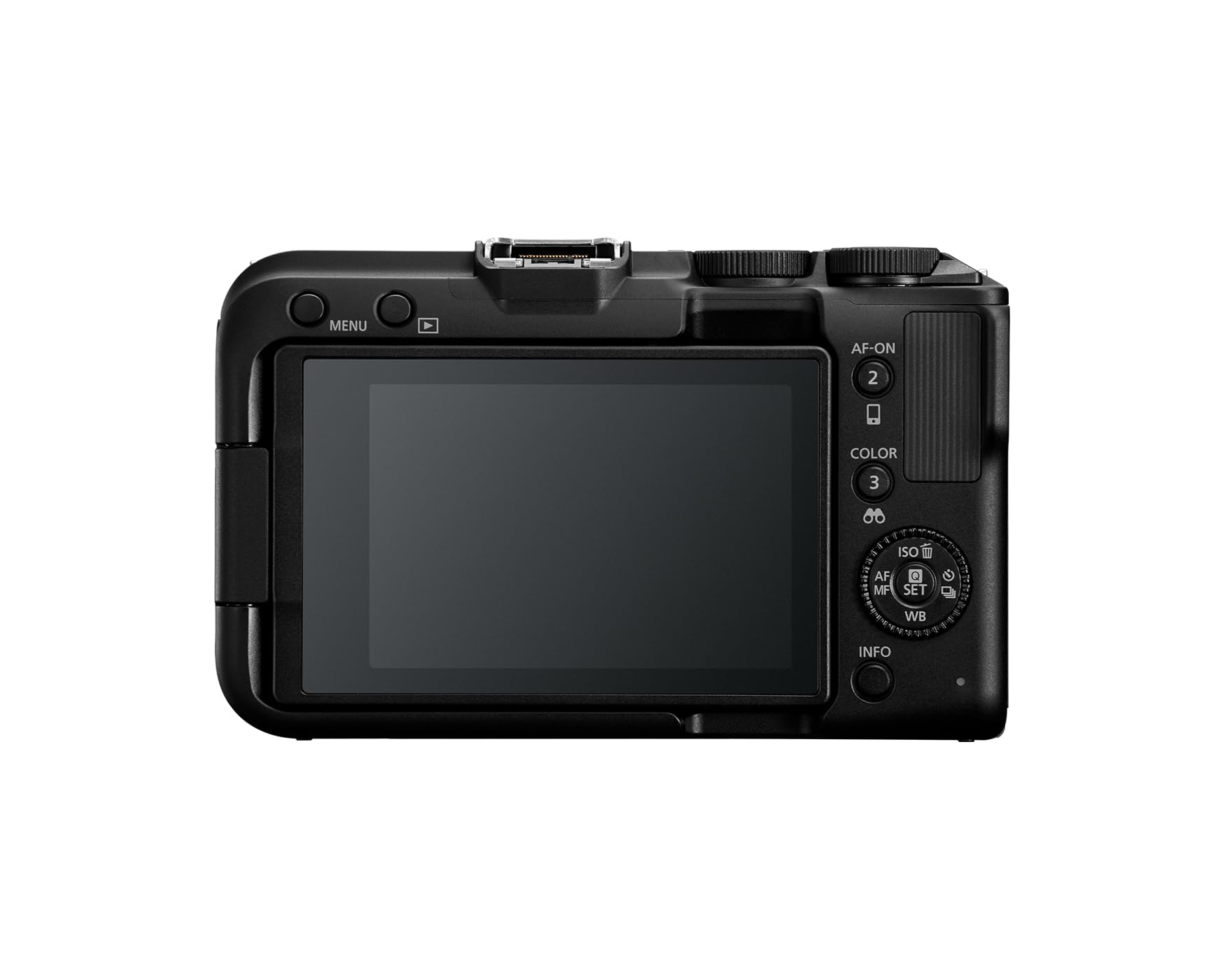 MENU AF-ON 2 COLOR 3 ISO AF MF SET WB INFO