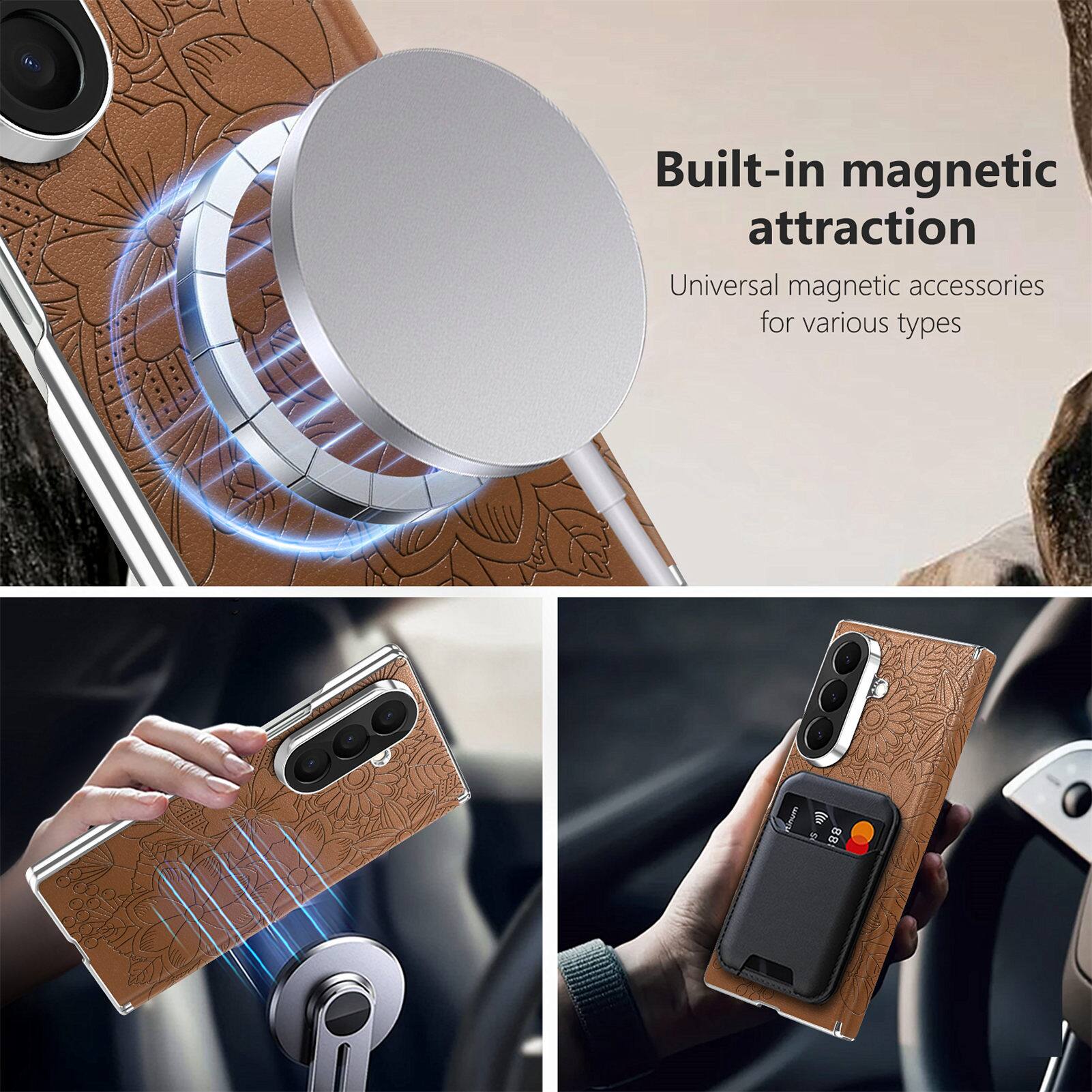 Built-in magnetic attraction  
Universal magnetic accessories for various types