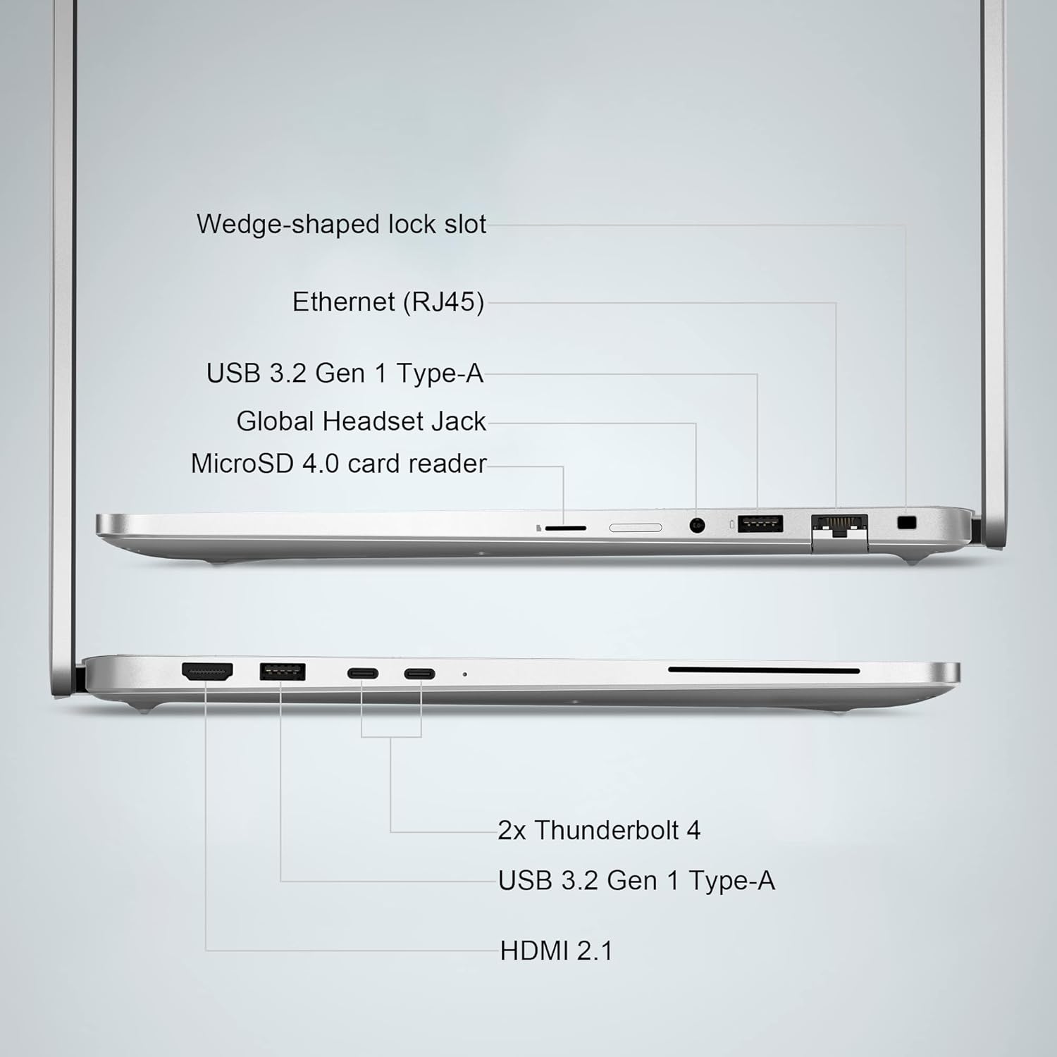 Alt View 5. Dell - Pro 16 Plus 16" WUXGA Laptop - Copilot+PC - AMD Ryzen AI 5 PRO - 16GB RAM- 512GB SSD - Thunderbolt - Backlit - Win 11Pro - Silver.