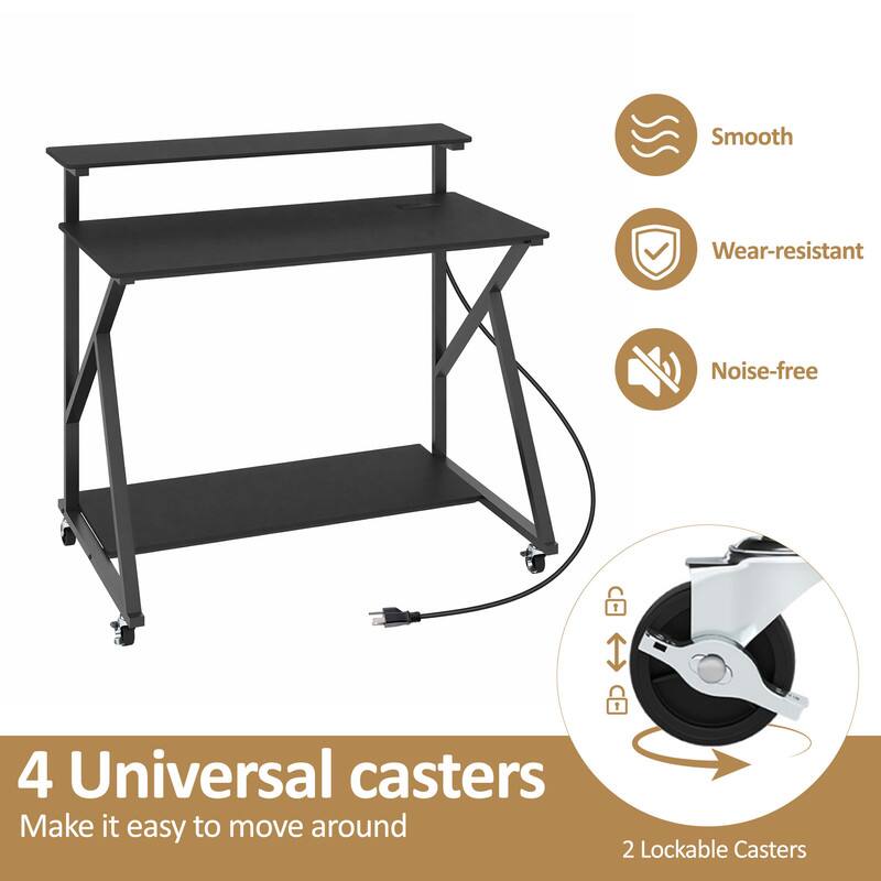 Smooth, Wear-resistant, Noise-free

4 Universal casters
Make it easy to move around

2 Lockable Casters