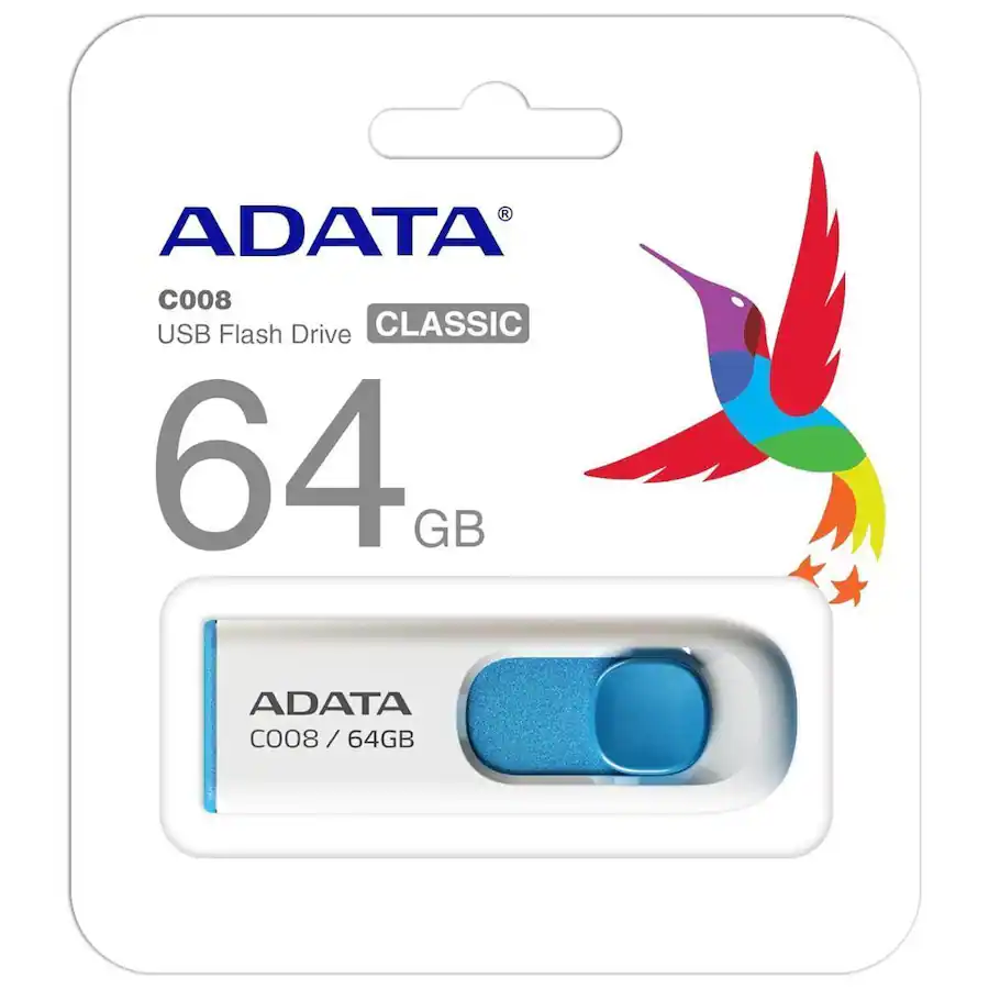 ADATA 64GB USB 2.0 Retractable Capless Flash Drive (Red) Blue - Best Buy