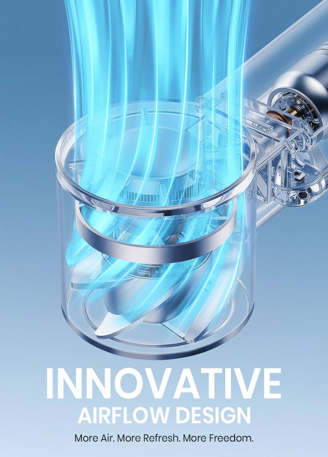INNOVATIVE AIRFLOW DESIGN  
More Air. More Refresh. More Freedom.