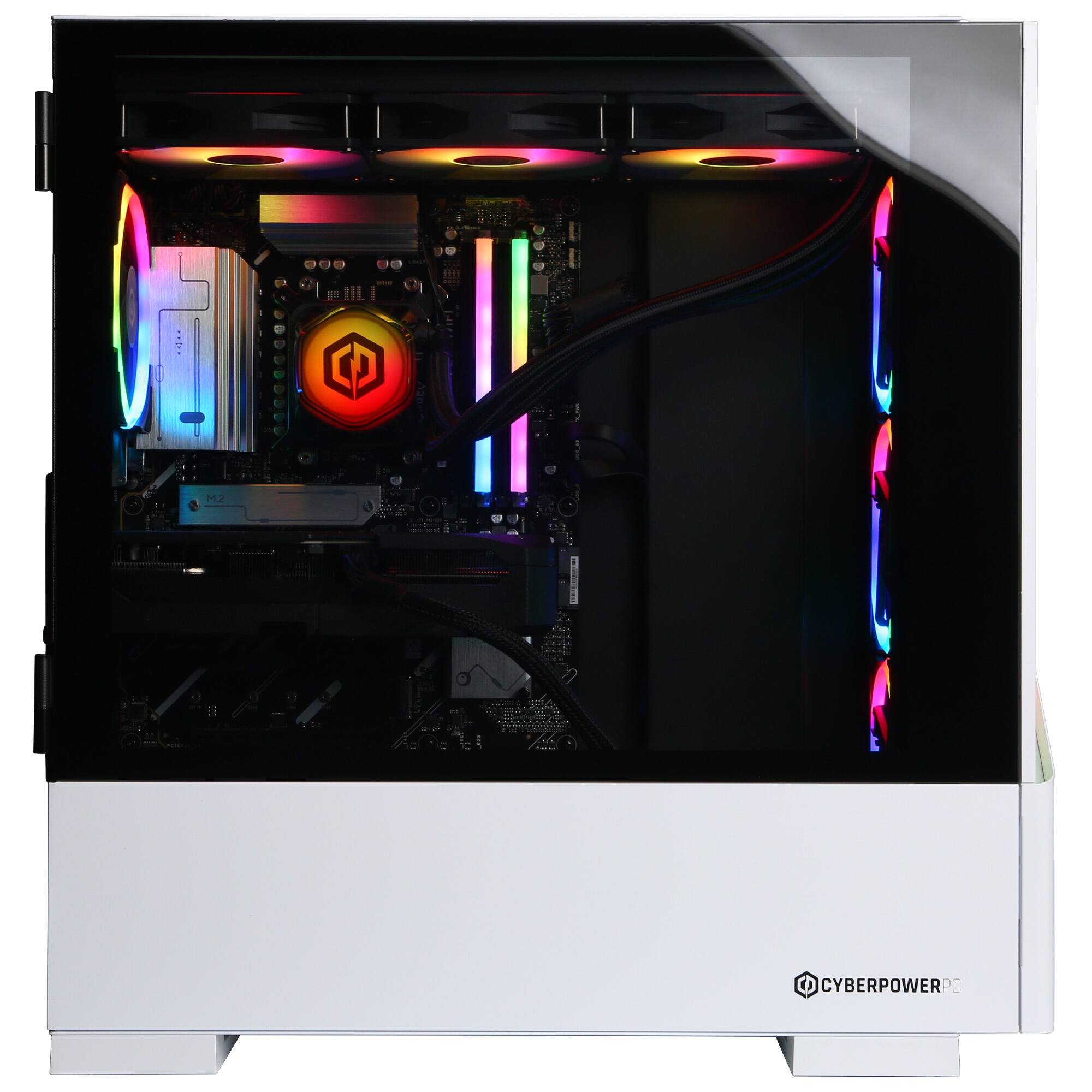 Alt View 5. CyberPowerPC - Gaming Desktop - AMD Ryzen 7 9800X3D - NVIDIA GeForce RTX 5070 12GB - 32GB DDR5 - 1TB PCIe 4.0 SSD - White.