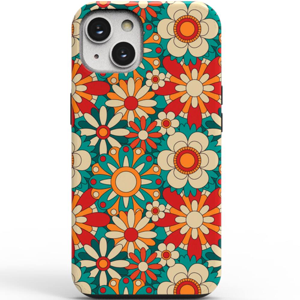 Front. ArtsCase - StrongFit Designers Case for Apple iPhone 14 - Orange Spring Flowers.