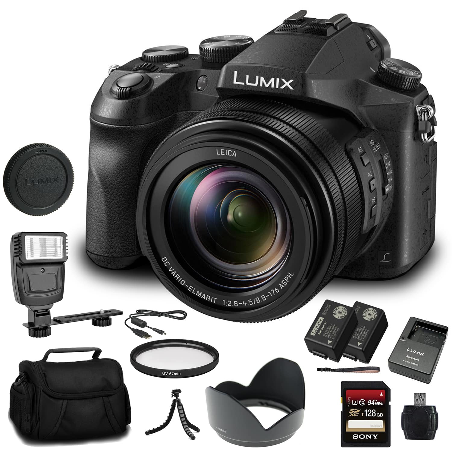 Panasonic - Lumix DMC-FZ2500 Digital Camera (DMC-FZ2500) - 128 GB Card Bundle