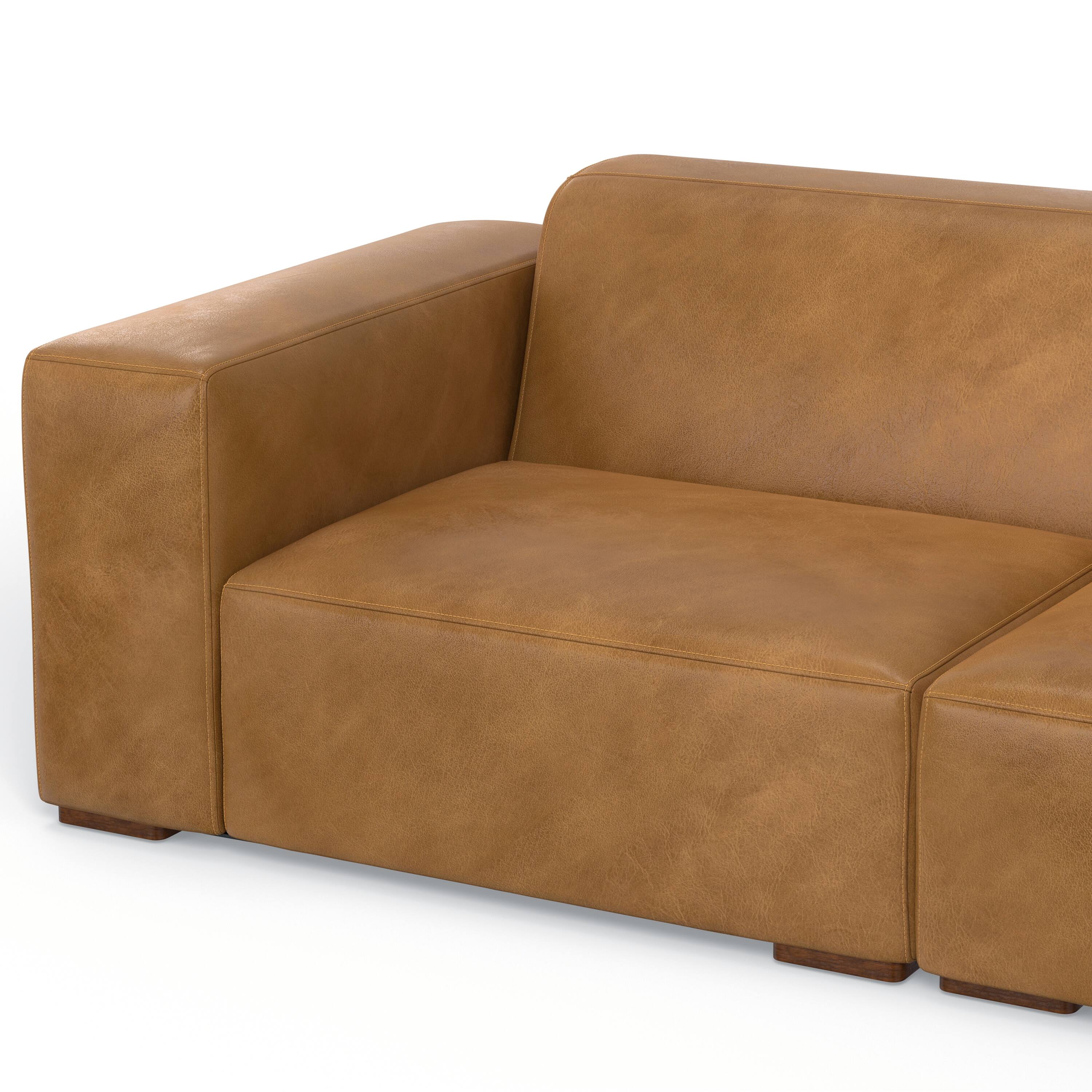 Simpli Home - Rex 2-Seater Modular Sofa in Genuine Leather - Sienna - Thumbnail 5