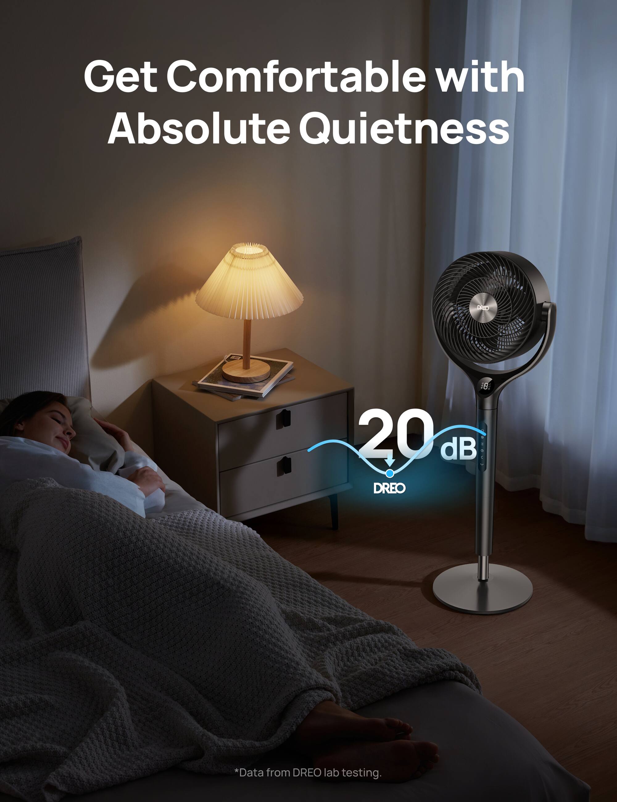 Get Comfortable with Absolute Quietness  
DRD 18  
20 dB  
NEPCY DREO  
*Data from DREO lab testing.