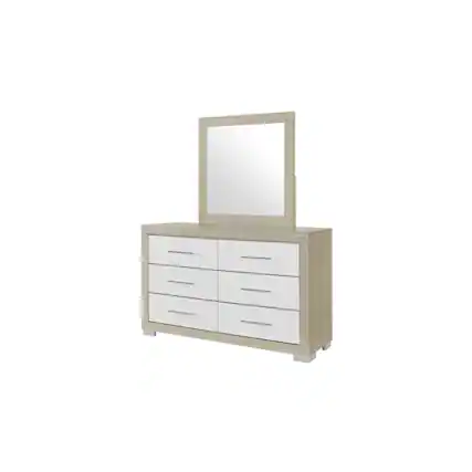Front. Global Furniture USA - Emma Natural/White Mirror - Natural,White.