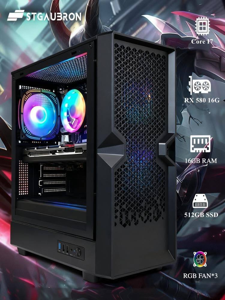 STGAU3RON Core i7  
RX 580 16G  
16GB RAM  
512GB SSD  
RGB FAN*3