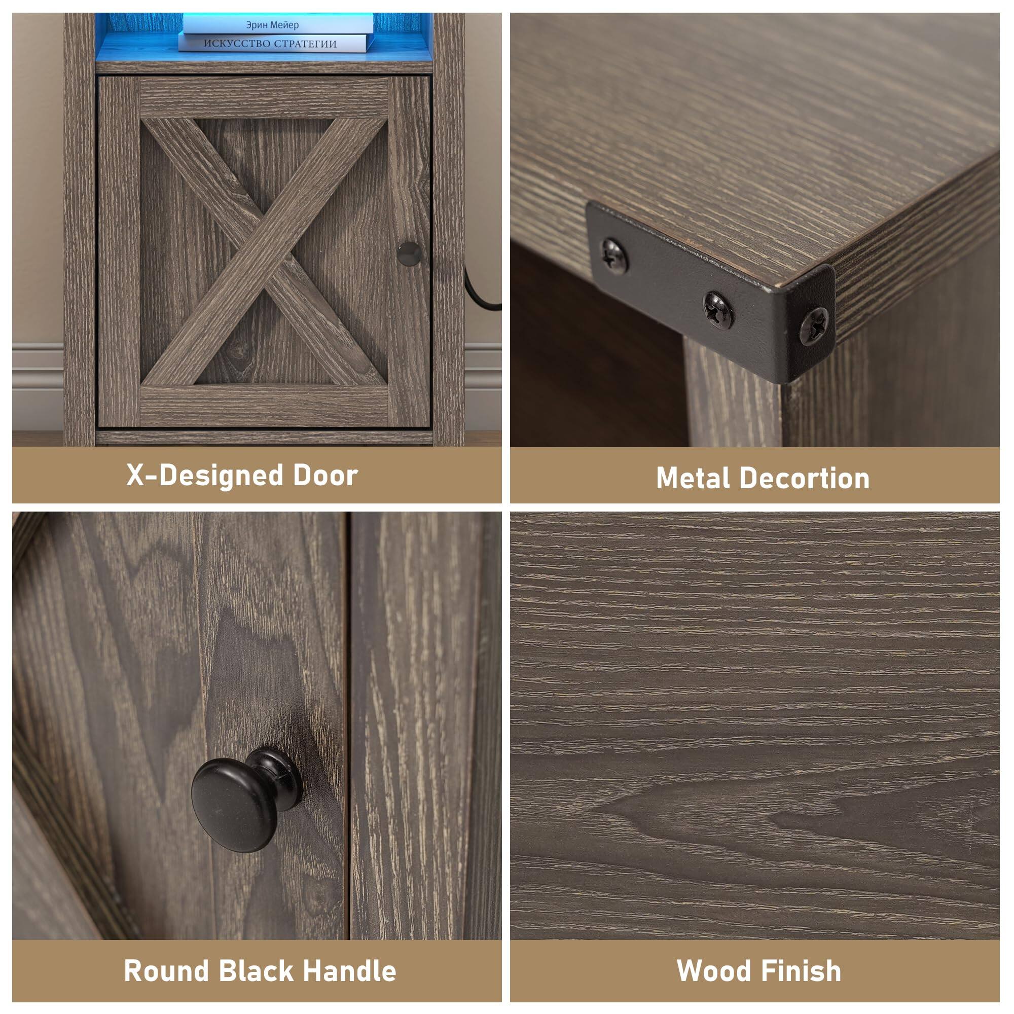 X-Designed Door  
Metal Decortion  
Round Black Handle  
Wood Finish