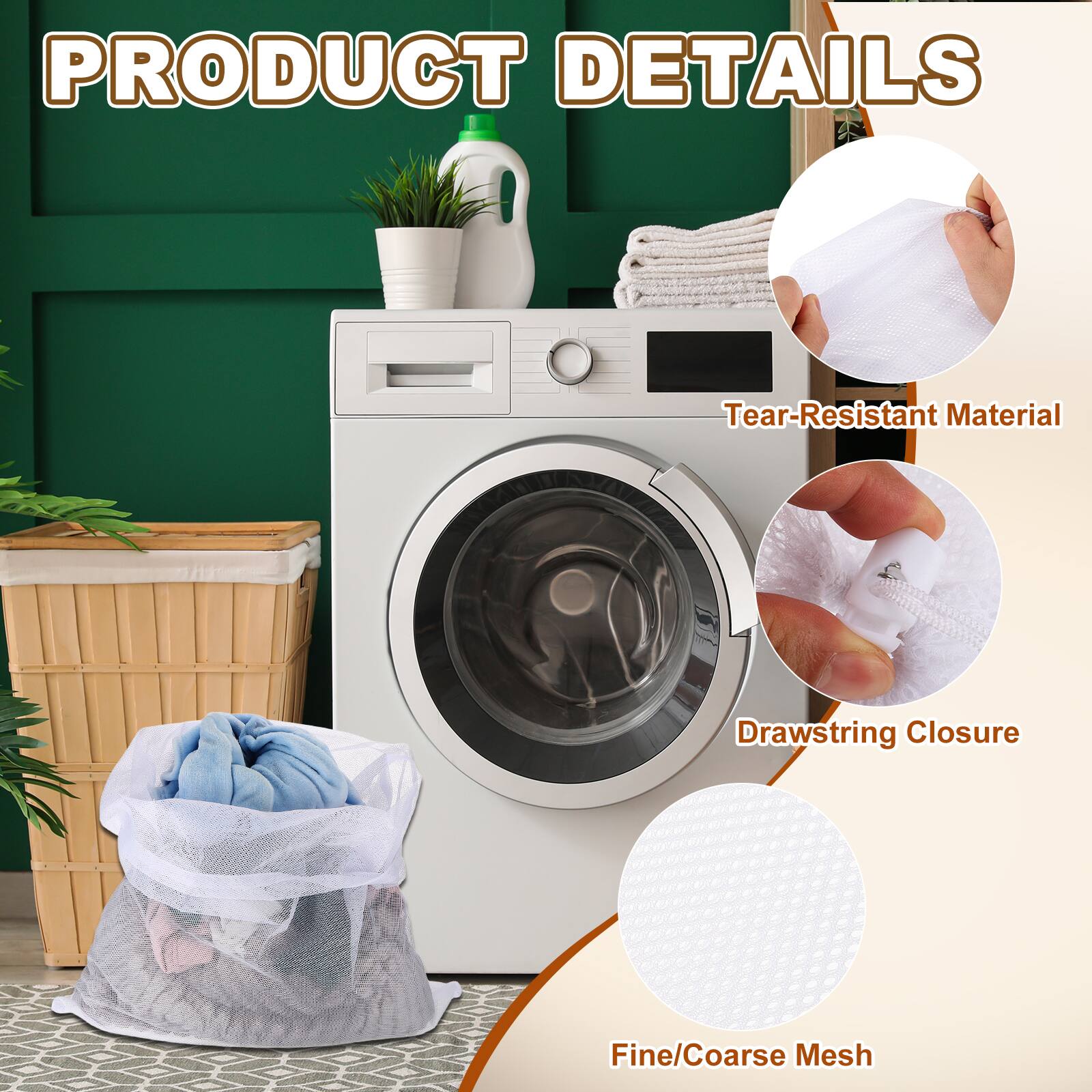 PRODUCT DETAILS

- Tear-Resistant Material
- Drawstring Closure
- Fine/Coarse Mesh