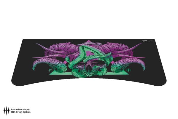 Arozzi - Full-Surface, Interchangeable, Water-Resistant, Washable Desk Pad with Stitched Edges - D054 (Crypt Fiend Green) - Black