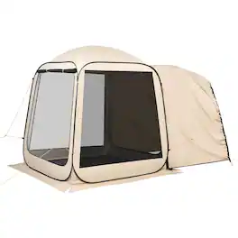 Loheer - Screen House Tent 6x6 ft Pop Up SUV Tailgate Canopy - Beige
